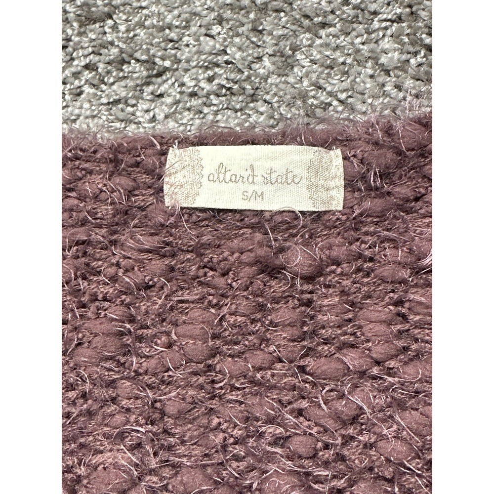 Altar'd State Fuzzy Eyelash Sweater Women's S/M‎ Rose' Mauve Oversized Boho Knit - Picture 8 of 11